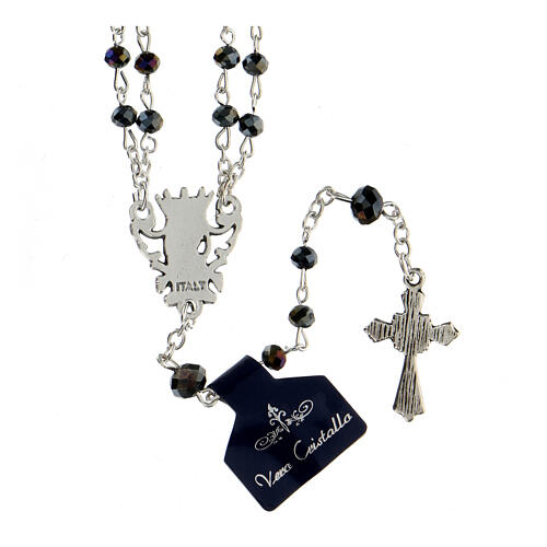 Rosary with black crystal beads 4 mm double row 2