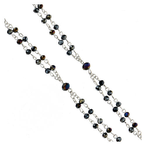 Rosary with black crystal beads 4 mm double row 3
