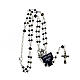 Rosary with black crystal beads 4 mm double row s4