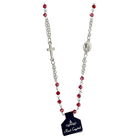 Rosary choker necklace of Saint Rita, red crystal beads 3x4 mm