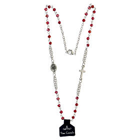 Rosary choker necklace of Saint Rita, red crystal beads 3x4 mm