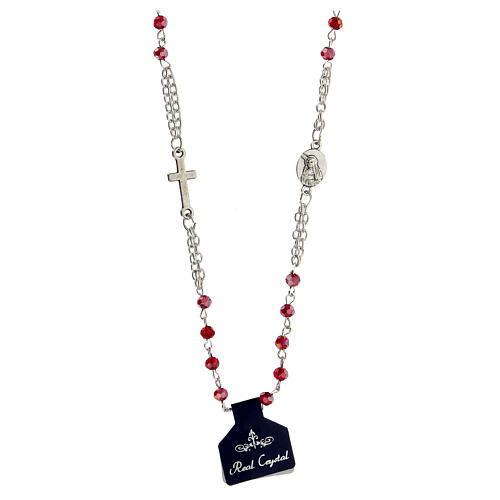 Rosary choker necklace of Saint Rita, red crystal beads 3x4 mm 1