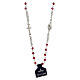Rosary choker necklace of Saint Rita, red crystal beads 3x4 mm s1