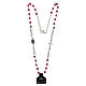 Rosary choker necklace of Saint Rita, red crystal beads 3x4 mm s2