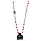Rosary choker necklace of Saint Rita, red crystal beads 3x4 mm s3