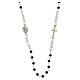 Rosary choker necklace of Saint Rita, black beads 3x4 mm s1
