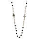 Rosary choker necklace of Saint Rita, black beads 3x4 mm s3