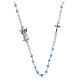 Light blue rosary choker necklace, real crystal, 3x4 mm s1