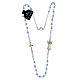 Light blue rosary choker necklace, real crystal, 3x4 mm s2