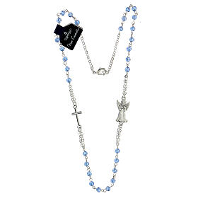 Rosary with real blue crystal beads 3x4 mm