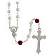Rosary in imitation pearl 6 mm roses s2