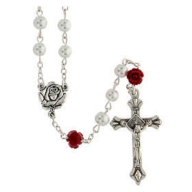 Rosary in imitation pearl 6 mm St. Rita