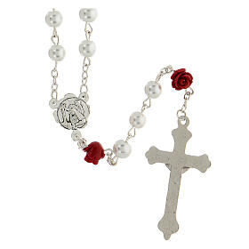 Rosary in imitation pearl 6 mm St. Rita