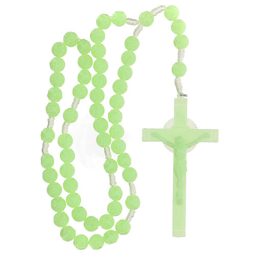 Wall rosary with phosphorescent rose beads 16 mm 4