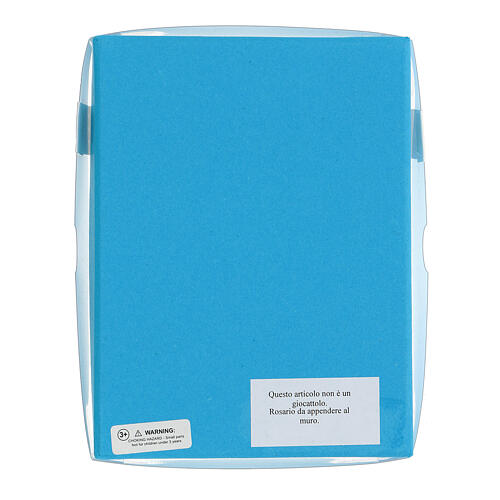 Rosenkranz mit bunten Holzperlen und kleinem Heftchen auf Italienisch, 15 mm 5