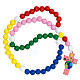 Rosary in wood with multicolour wooden beads 15 mm with booklet in Italian s2