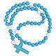 Light blue wooden rosary with 15 mm beads and booklet in Italian s4