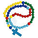 Multicolor rosary wooden beads 15mm with Italian booklet s4