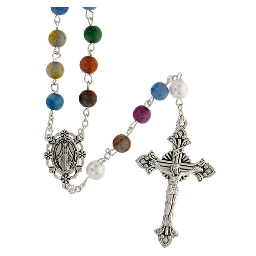 Multicolor rosary with acrylic beads 8 mm 1