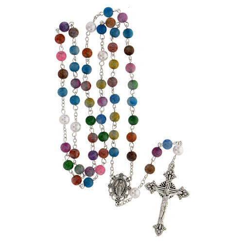 Multicolor rosary with acrylic beads 8 mm 4