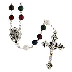 Rosary with multicolour acrylic beads 8mm