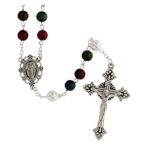 Rosary with multicolour acrylic beads 8mm 1