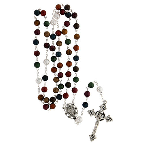 Rosary with multicolour acrylic beads 8mm 4