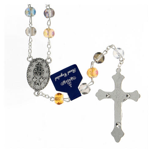 Terço contas cristal multicoloridas 8 mm 2