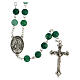 Rosary with green glass beads 8 mm s1