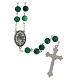 Rosary with green glass beads 8 mm s2