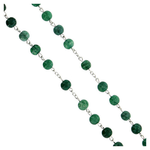 Glass rosary green beads 8 mm 3