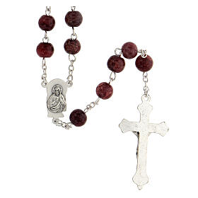 Rosary with amethyst glass beads 8 mm