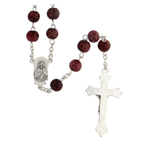 Rosary with amethyst glass beads 8 mm 2