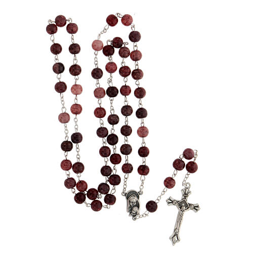 Rosary with amethyst glass beads 8 mm 4