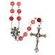 Rosary with pink glass beads 8 mm s1