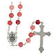 Rosary with pink glass beads 8 mm s2