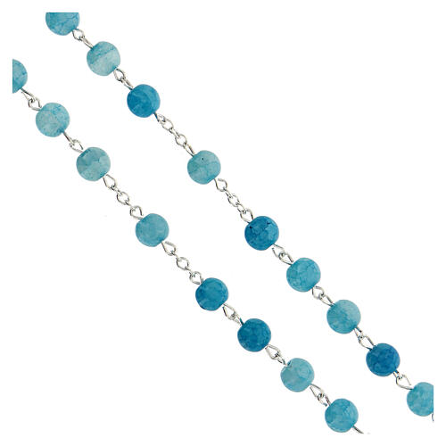 Glass rosary light blue beads 8 mm 3