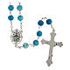 Glass rosary light blue beads 8 mm s2