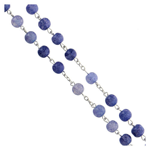 Rosary with dark blue glass beads 8 mm 3