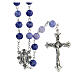 Rosary with dark blue glass beads 8 mm s1