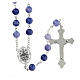 Glass rosary dark blue beads 8 mm s2