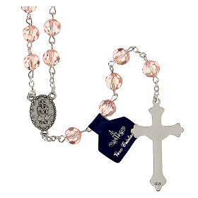 Glass rosary pink crystal beads 8 mm