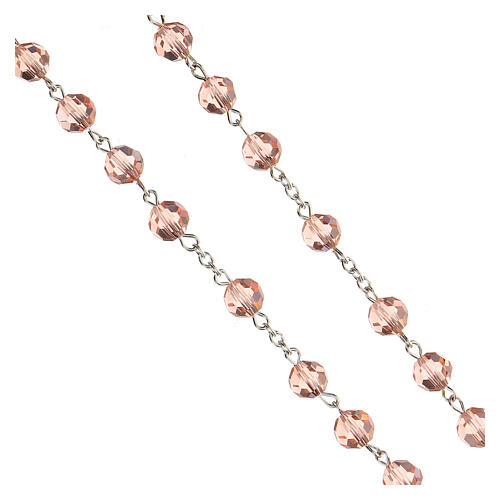 Glass rosary pink crystal beads 8 mm 3