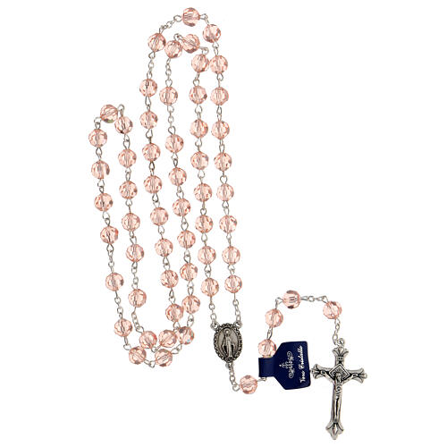 Glass rosary pink crystal beads 8 mm 4