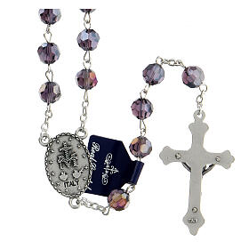 Rosary with amethyst crystal beads 8 mm