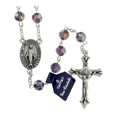 Crystal rosary in amethyst color 8 mm 1