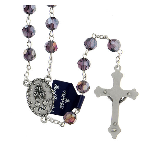 Crystal rosary in amethyst color 8 mm 2