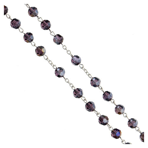 Crystal rosary in amethyst color 8 mm 3