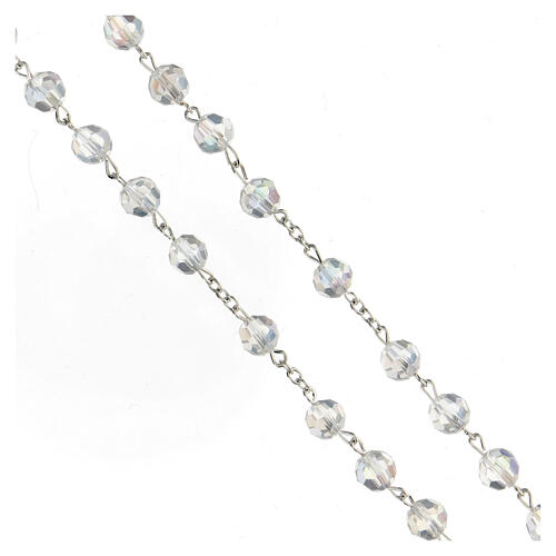 Rosary with transparent crystal beads 8 mm 3