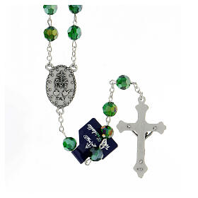 Rosary with green crystal beads 8 mm